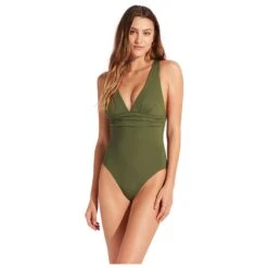Seafolly Women's Collective Cross Back One Piece - Badeanzug -Wassersportgeschäft seafolly womens collective cross back one piece badeanzug bf detail 5