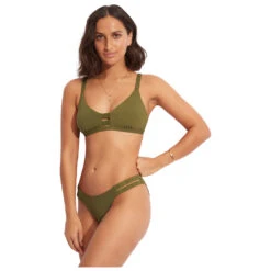 Seafolly Women's Collective Gathered Tab Bralette - Bikini-Top -Wassersportgeschäft seafolly womens collective gathered tab bralette bikini top detail 3