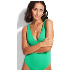 Seafolly Women's Sea Dive Deep V Neck One Piece - Badeanzug -Wassersportgeschäft seafolly womens sea dive deep v neck one piece badeanzug detail 5